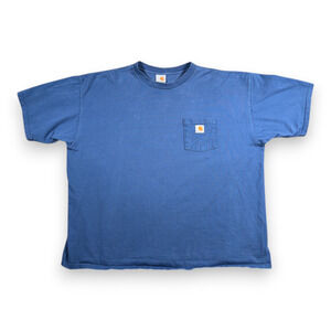 Vintage Carhartt Shirt Adult 2XL XXL LARGE Blue Logo Workwear Heritage Y2K